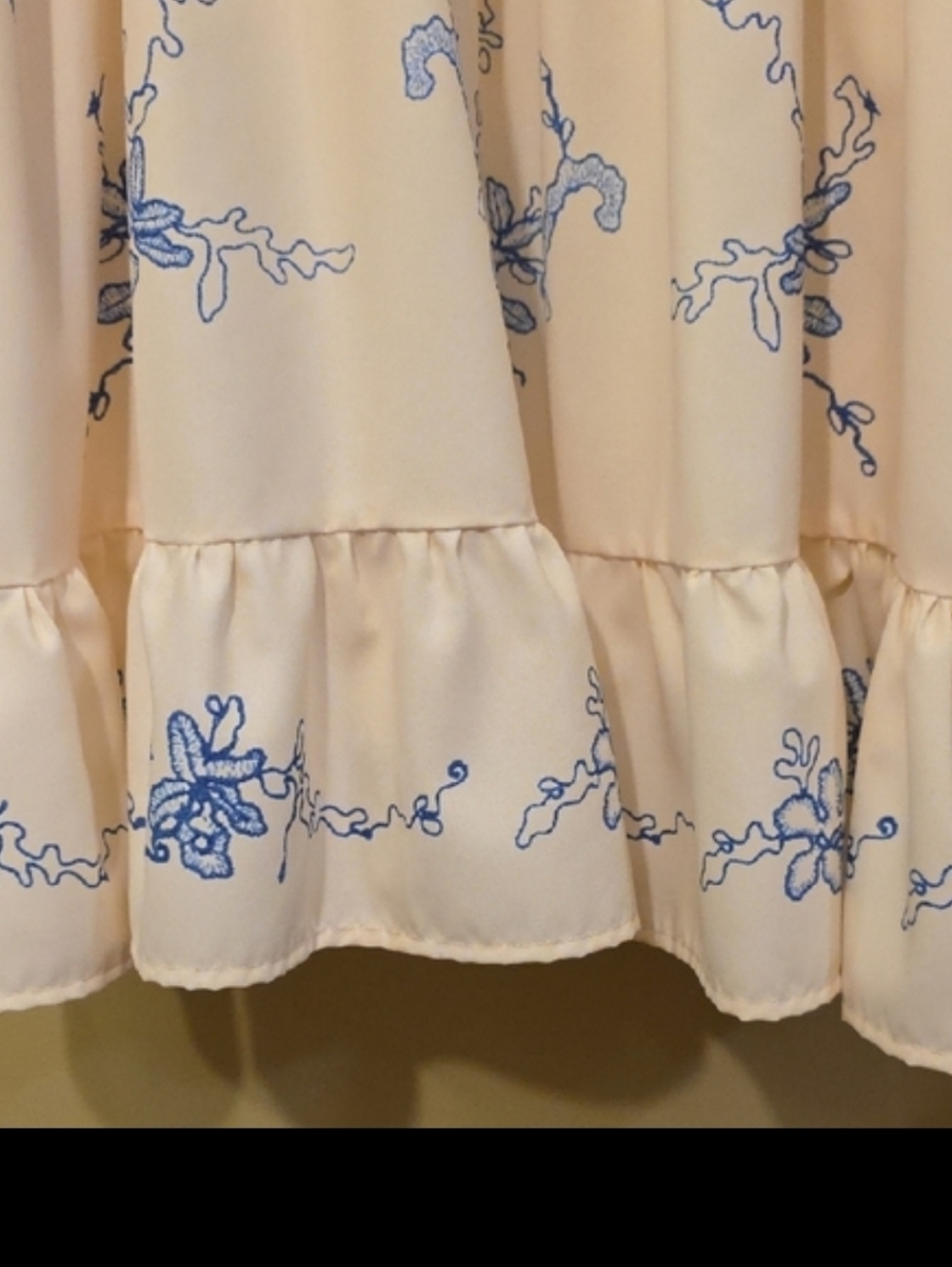 Cupshe Boho Orchids Ruffuled Mini Dress, Blue & Cream - Picture 8 of 13